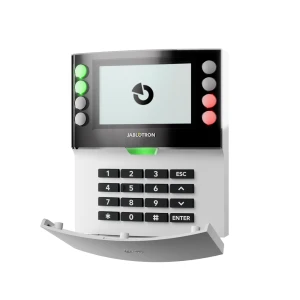 JA-115E Klawiatura przewodowa LCD z czytnikiem RFiD (biała)