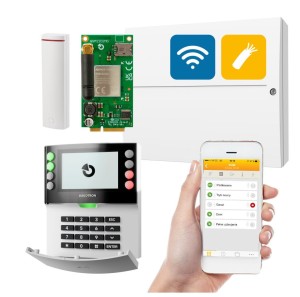 JK-102KRYE-W-SET JABLOTRON - Alarm bezprzewodowy + przewodowy, zestaw:  centrala LAN + GSM, klawiatura