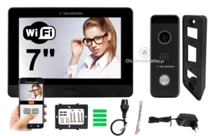 Wideodomofon WiFi Revizoom 7'' czarny.  RM-T471HD BLACK + RC-411HD
