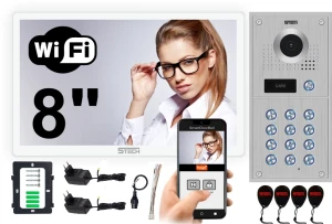 Wideodomofon 8" WiFi 5TECH AHD VERUS ONE PLUS biały 84222 czytnik szyfrator