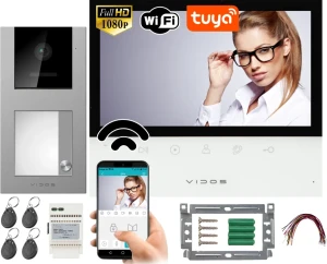 Wideodomofon VIDOS X WiFi Tuya S11-1 + biały monitor 7" M13-XT