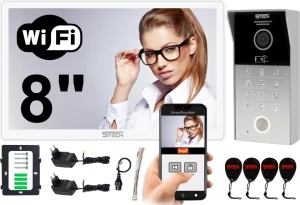 Wideodomofon 5TECH AHD WiFi VERUS ONE PLUS biały 8" + 84225 Czytnik kart Szyfrator