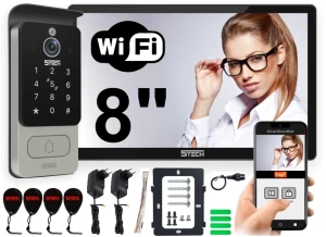 Wideodomofon 5TECH AHD WiFi VERUS ONE PLUS czarny 8" + 84228 Czytnik kart Szyfrator