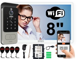 Wideodomofon Cyfrowy TWIN WiFi VIRGO ONE PLUS biały 8" Czytnik Szyfrator 82228 5TECH