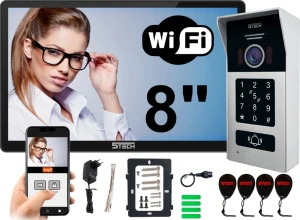 Cyfrowy wideodomofon WiFi TWIN 5TECH VIRGO ONE PLUS 8" czarny 