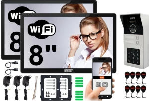 Wideodomofon dwurodzinny 5TECH WIFI 8" czarny AHD 84225-2 Aplikacja