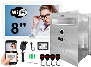 Cyfrowy 2-żyłowy wideodomofon 8'' WiFi ze skrzynką na listy, biały TWIN 5TECH VIRGO ONE PLUS 82218-N