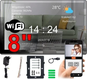VERUS ONE PLUS(M) Mirror 8'' Lustrzany Monitor wideodomofonu  WiFi AHD 5Tech