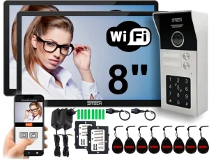 Wideodomofon dwurodzinny Cyfrowy 2-żyłowy  WiFi TWIN 5TECH VIRGO ONE PLUS 8" czarny