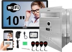 Cyfrowy 2-żyłowy wideodomofon 10'' WiFi ze skrzynką na listy, czarny TWIN 5TECH VIRGO PLUS 82218-N 