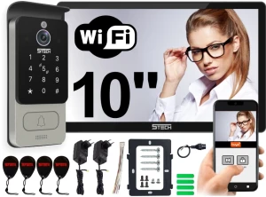 Wideodomofon AHD WiFi VERUS PLUS czarny 10" 84228 Czytnik Szyfrator 5TECH