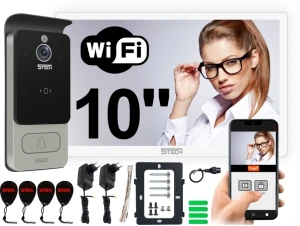 Wideodomofon AHD WiFi VERUS PLUS biały 10" + 84228C Czytnik 5TECH