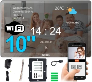 VIRGO PLUS(M) Mirror 10'' Lustrzany Monitor wideodomofonu  WiFi TWIN 5Tech