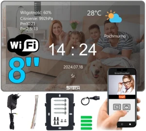 VIRGO ONE PLUS(M) Mirror 8'' Lustrzany Monitor wideodomofonu  WiFi TWIN 5Tech