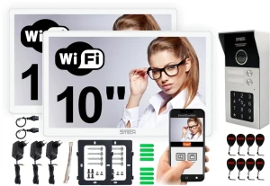 Wideodomofon dwurodzinny AHD WiFi 5TECH VERUS PLUS biały 10" 84225-2