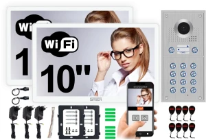 Wideodomofon dwurodzinny AHD WiFi 5TECH VERUS PLUS biały 10" 84222-2