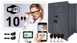 Wideodomofon 5TECH AHD WiFi VERUS ONE PLUS biały 10" + 84218G Skrzynka antracyt 
