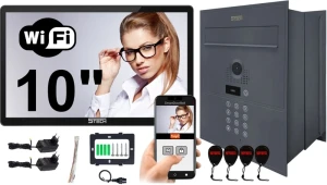 Wideodomofon 5TECH AHD WiFi VERUS ONE PLUS czarny 10" + 84218G Skrzynka antracyt 
