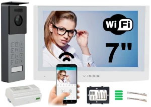 Wideodomofon cyfrowy VIDOS 2IP biały monitor M200W-X S202