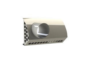 VZ_FBX_HSLV Skrzynka elewacyjna zespolona pozioma ,wyrzutnia lewa Ø 150mm, ocynk, kolor biały FUTURA   