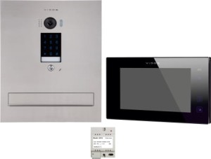 Skrzynka na listy z wideodomofonem + monitor dotykowy 7" czarny