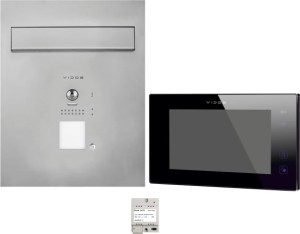 Skrzynka na listy z wideodomofonem + monitor dotykowy 7" czarny