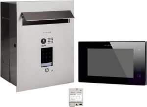 Skrzynka na listy z wideodomofonem + monitor dotykowy 7" czarny