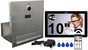 Wideodomofon ze skrzynką na listy, WiFi, Monitor 10" 5TECH