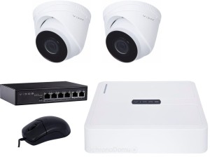Zestaw CCTV VIDOS IP rejestrator, 2 kamery, Switch PoE