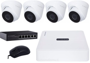 Zestaw CCTV VIDOS IP rejestrator, 4 kamery, Switch PoE