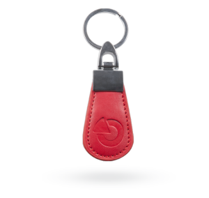 PC-14-RE - Brelok zbliżeniowy RFID (czerwony, skórzany)