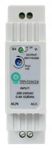 DIN15W24 zasilacz na szynę 15W 24V DC 0,63A