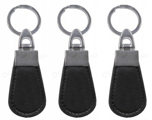 3x Brelok Pastylka RFID 125kHz skóra czarny owalny