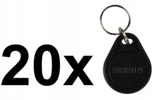 Zestaw 20 szt. brelok zbliżeniowy RFID 125k czarny