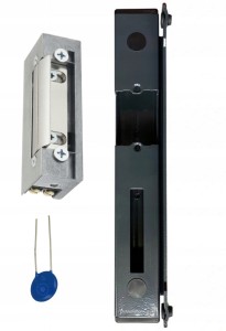 Zestaw: Kaseta 40mm antracyt +  Elektrozaczep S12U BIRA + warystor