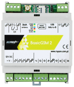 BasicGSM -D4M 2 Moduł powiadomienia i sterowania GSM, na szynę DIN Ropam