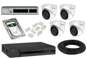 Zestaw do monitoringu Hikvision IP 4 kamery PoE