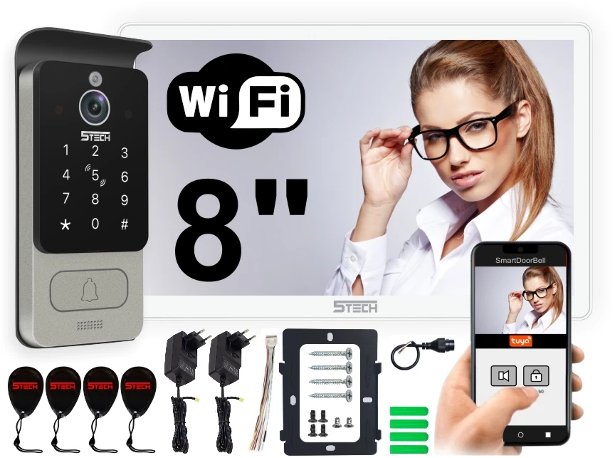 Wideodomofon 5TECH zestaw VERUS PLUS 8 84228